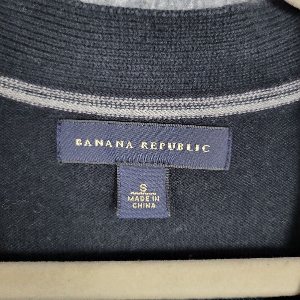 BANANA REPUBLIC Black Silk Cashmere Blend Button Cardigan Academia SIZE SMALL - Picture 7 of 11